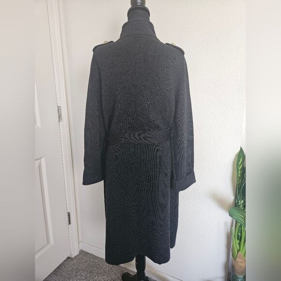 Banana Republic 100% Merino Extrafine Wool Gray Long Line Button-Down Cardigan L - Picture 2 of 13